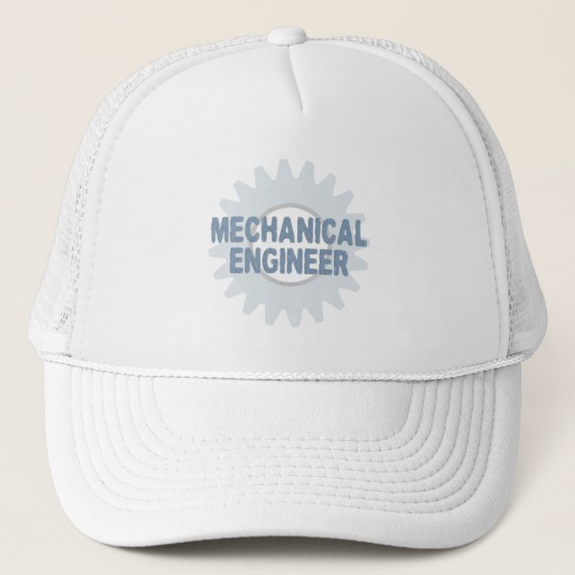 Gorra De Camionero Ingeniero mecánico Gear Blue Gray (Anverso)