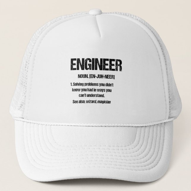 Gorra De Camionero INGENIERO NOUN Funny Engineering Cita Graduación (Anverso)