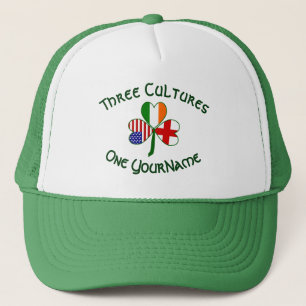 Gorra De Camionero Inglaterra Irlanda EE. UU. Trébol Bandera Personal