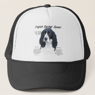 Gorra De Camionero Inglés Springer Spaniel (blk) Diseño de historia