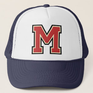 Gorra De Camionero Inicial de la letra de equipo universitario M