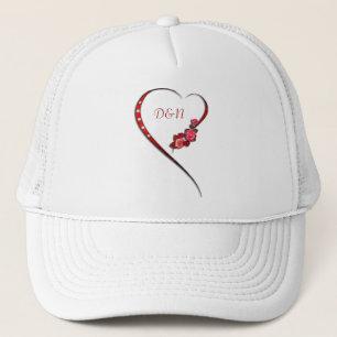 Gorra De Camionero Iniciales bodas de corazón y flores