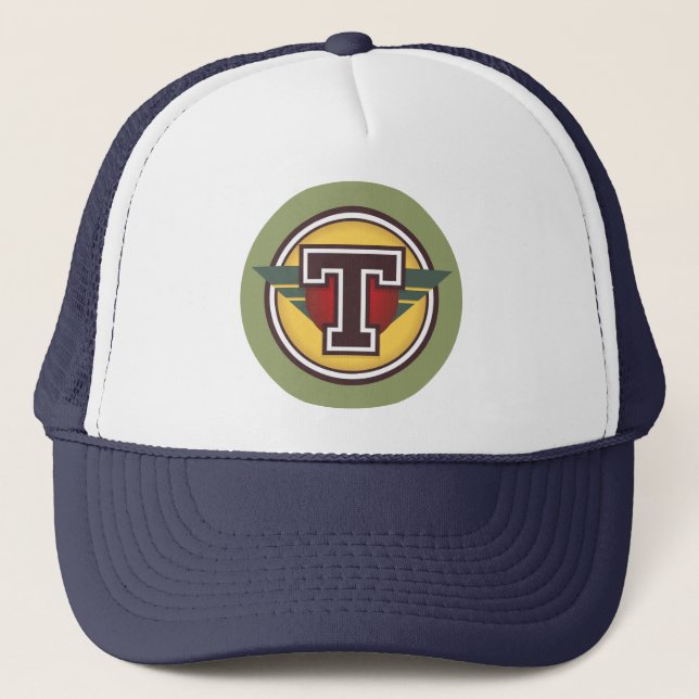 Gorra De Camionero Iniciales del Monograma "T" del personalizado (Anverso)