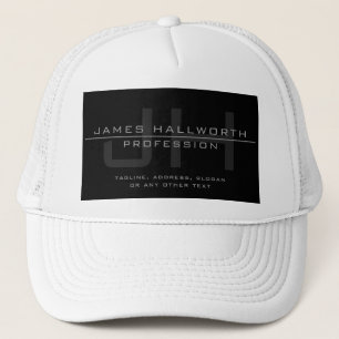Gorra De Camionero Iniciales Modernas Monogramadas (u otro texto) Gri