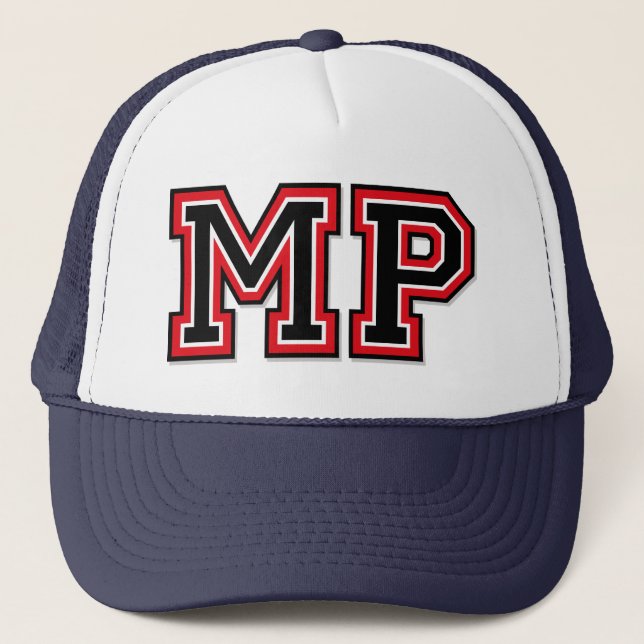 Gorra De Camionero Iniciales Monograma "MP" (Anverso)