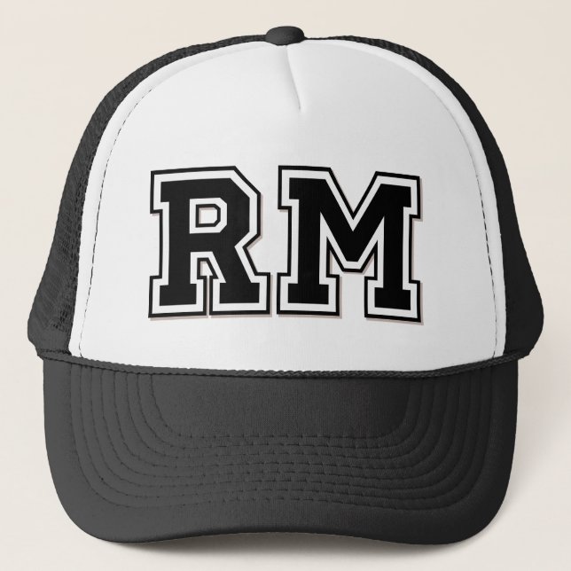 Gorra De Camionero Iniciales Monograma 'RM' (Anverso)
