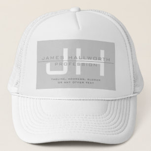 Gorra De Camionero Iniciales monogramadas modernas (u otro texto) gri