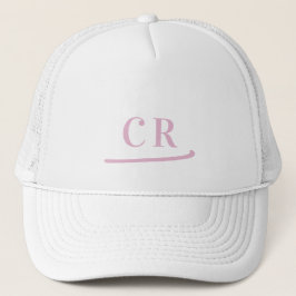 Gorra De Camionero Iniciales Personalizadas de Monograma Rosa Minimal