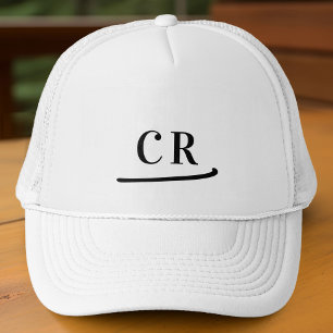 Gorra De Camionero Iniciales Personalizadas Monograma Nombre Minimali