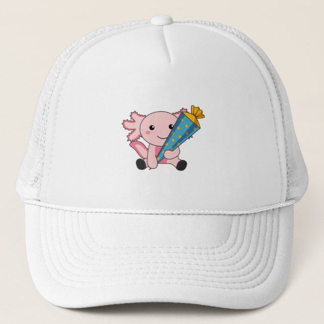 Gorra De Camionero Inscripción en la escuela Axolotl Kita 2021 Escola (Anverso)