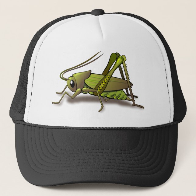 Gorra De Camionero Insecto verde del grillo (Anverso)