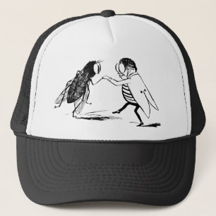 Gorra De Camionero Insectos antiguos bailando; Mosca azulada
