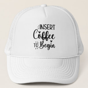 Gorra De Camionero Insertar Café Para Comenzar Una Típografía Sencill
