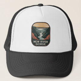 Gorra De Camionero Insignia del Parque Vintage de New River Gorge