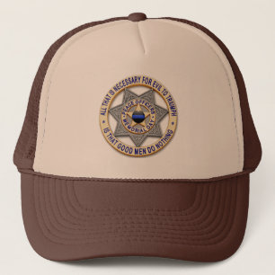 Gorra De Camionero Insignia Estrella Adjunta - Línea Azul delgada