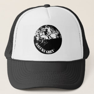 Gorra De Camionero insignia gris del saluki nueva