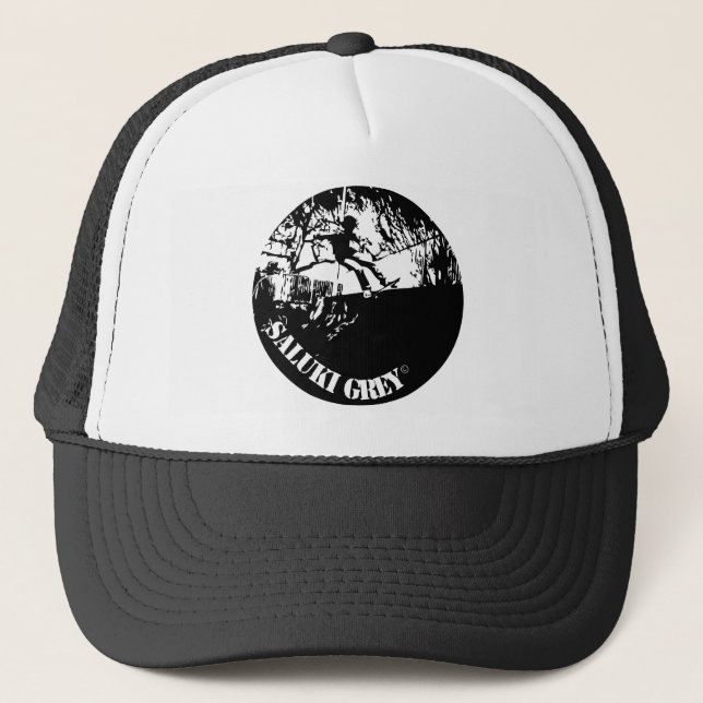 Gorra De Camionero insignia gris del saluki nueva (Anverso)