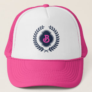 Gorra De Camionero Insígnia Monograma Azul Oscuro
