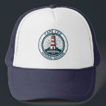 Gorra De Camionero Insignia nacional de Cape Cod para Massachusetts<br><div class="desc">Ilustracion nacional de la costa de Cabo Cod en un círculo de insignias.</div>