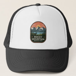 Gorra De Camionero Insignia Vintage del Parque Nacional Montañas Roco
