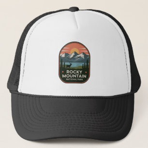 Gorra De Camionero Insignia Vintage del Parque Nacional Montañas Roco