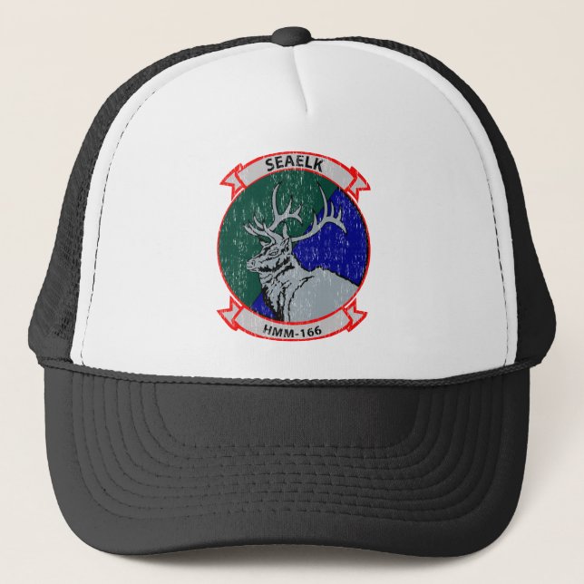 Gorra De Camionero Insignias HMM-166 (Anverso)