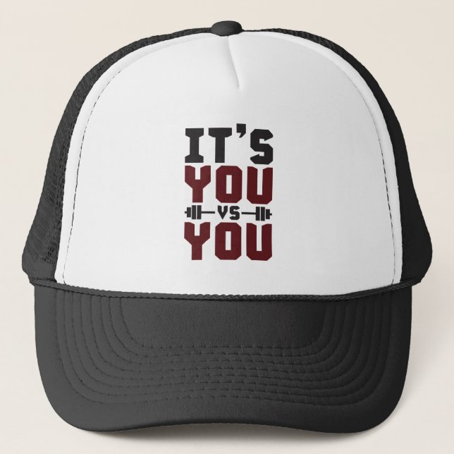 Gorra De Camionero Inspiración de entrenamiento - Eres tú contra ti - (Anverso)
