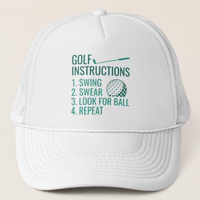 Gorra De Camionero Instrucciones de golf (Anverso)