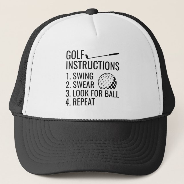 Gorra De Camionero Instrucciones de golf (Anverso)