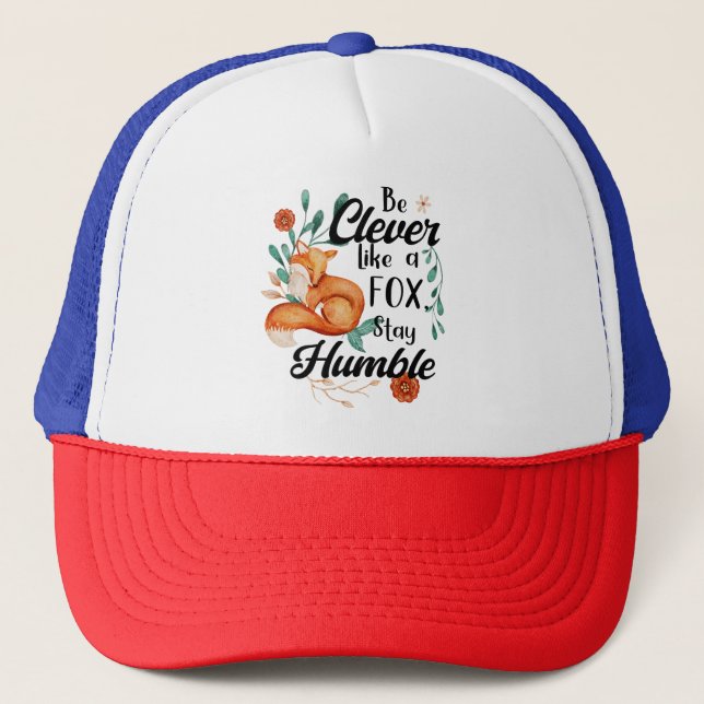 Gorra De Camionero Inteligente Como Fox Humble, Animal Floral (Anverso)