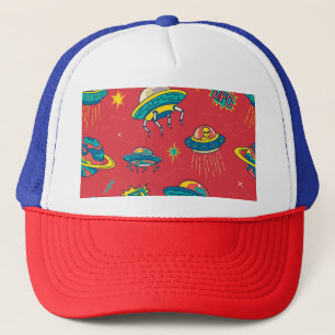 Gorra De Camionero Invasores espaciales de OVNI retro