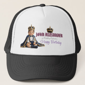 Gorra De Camionero Invitación al Primer Cumpleaños del Pequeño Rey