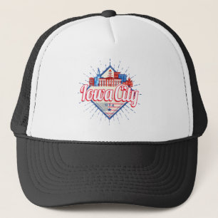 Gorra De Camionero Iowa City Estados Unidos Retro Skyline Vintage