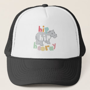 Gorra De Camionero ip Hip Hooray Gray Hippo Dibujar arte animal puro