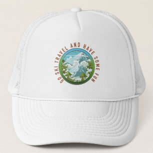 Gorra De Camionero Ir a esquiar viajar y divertirse logotipo de viaje