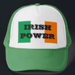 GORRA DE CAMIONERO IRISH POWER<br><div class="desc">IRISH POWER GREEN AND WHITE HAT</div>