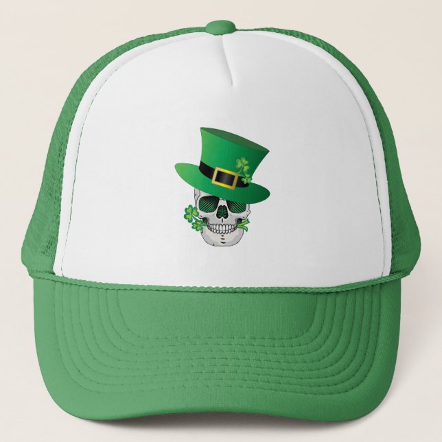Gorra De Camionero Irlandés Leprechaun Skull (Anverso)
