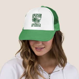 Gorra De Camionero Irlandés Por Blood American Por Birth USA Clover 