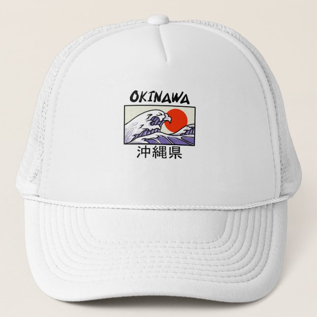Gorra De Camionero Isla Okinawa Wave Beach de Japón (Anverso)