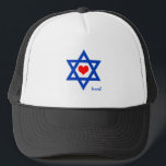Gorra De Camionero Israeli Heart & Love Israel Flag travel /sport hat<br><div class="desc">Baseball/Trucker Hats: Israel & Heart with with Jewish start and red heart (Israel Flag) - love my country,  travel,  holiday,  peace,  national patriots / sports fans</div>