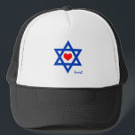 Gorra De Camionero Israeli Heart & Love Israel Flag travel /sport hat<br><div class="desc">Baseball/Trucker Hats: Israel & Heart with with Jewish start and red heart (Israel Flag) - love my country,  travel,  holiday,  peace,  national patriots / sports fans</div>