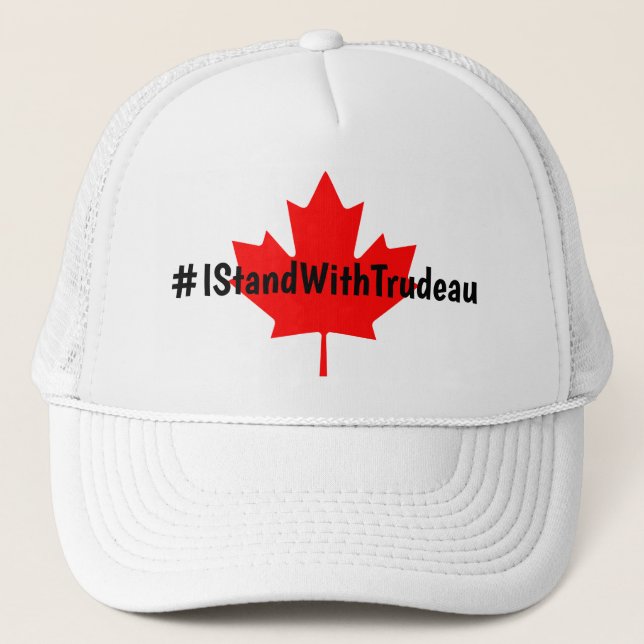 Gorra De Camionero #IStandWithTrudeau (Yo estoy con Trudeau) Etiqueta (Anverso)