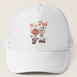 Gorra De Camionero It’s Fall Y’all – Cute Kawaii Pumpkin & PSL