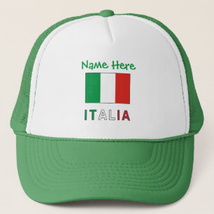 Gorra De Camionero Italia y Bandera Italiana Personalización Verde