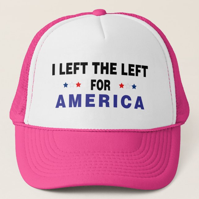 Gorra De Camionero Izquierda Para Estados Unidos Rosa (Anverso)