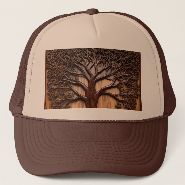 Gorra De Camionero Jacaranda Tree: La naturaleza en la madera, (Anverso)