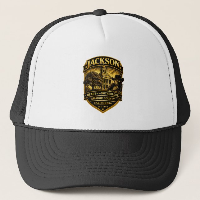 Gorra De Camionero Jackson, California – Historic Crest design (Anverso)