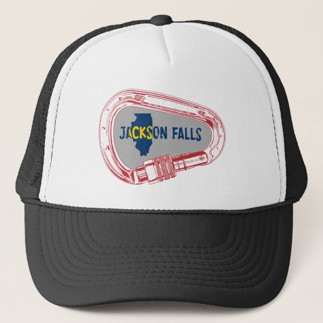 Gorra De Camionero Jackson Falls Illinois Rock Climbing Carabiner (Anverso)