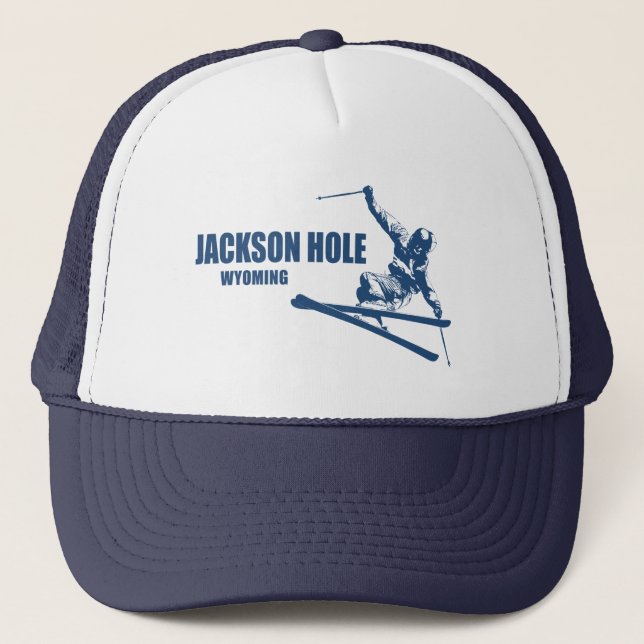 Gorra De Camionero Jackson Hole Wyoming Skier (Anverso)