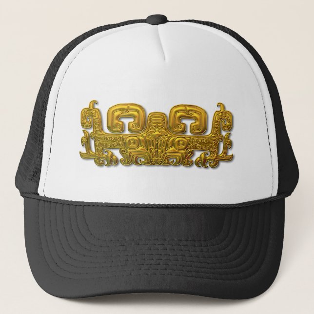 Gorra De Camionero Jaguar maya - oro (Anverso)